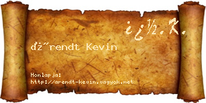 Árendt Kevin névjegykártya